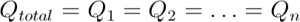 Series capacitors also have the characteristic of having equal charges across the connection