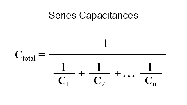 formula of series combination of capacitor